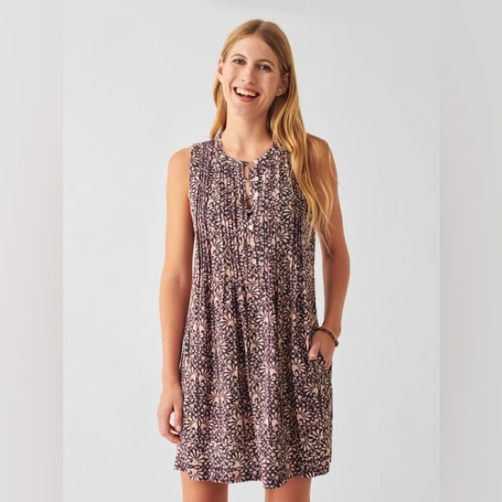 Faherty Sleeveless Button-Front Mini Dress